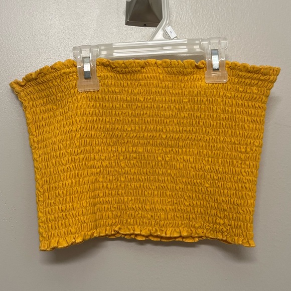 Double Zero Strapless Yellow Top Size M - Picture 1 of 4